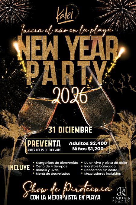 Fiesta de Año Nuevo pirotecnia en Acapulco Kalei